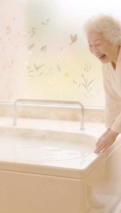 こすらなくてもどこでもミラバスで誰でもカンタン入浴介助へ。
