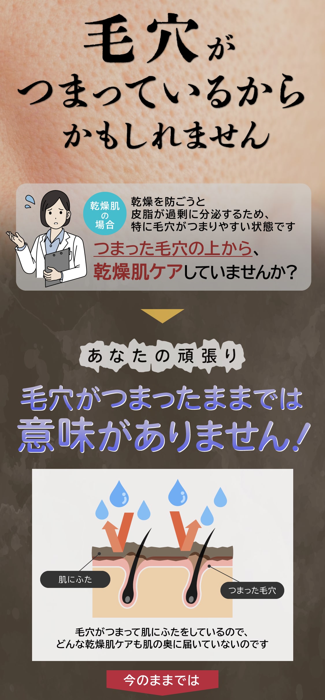 その原因は毛穴がつまっているからかもしれません